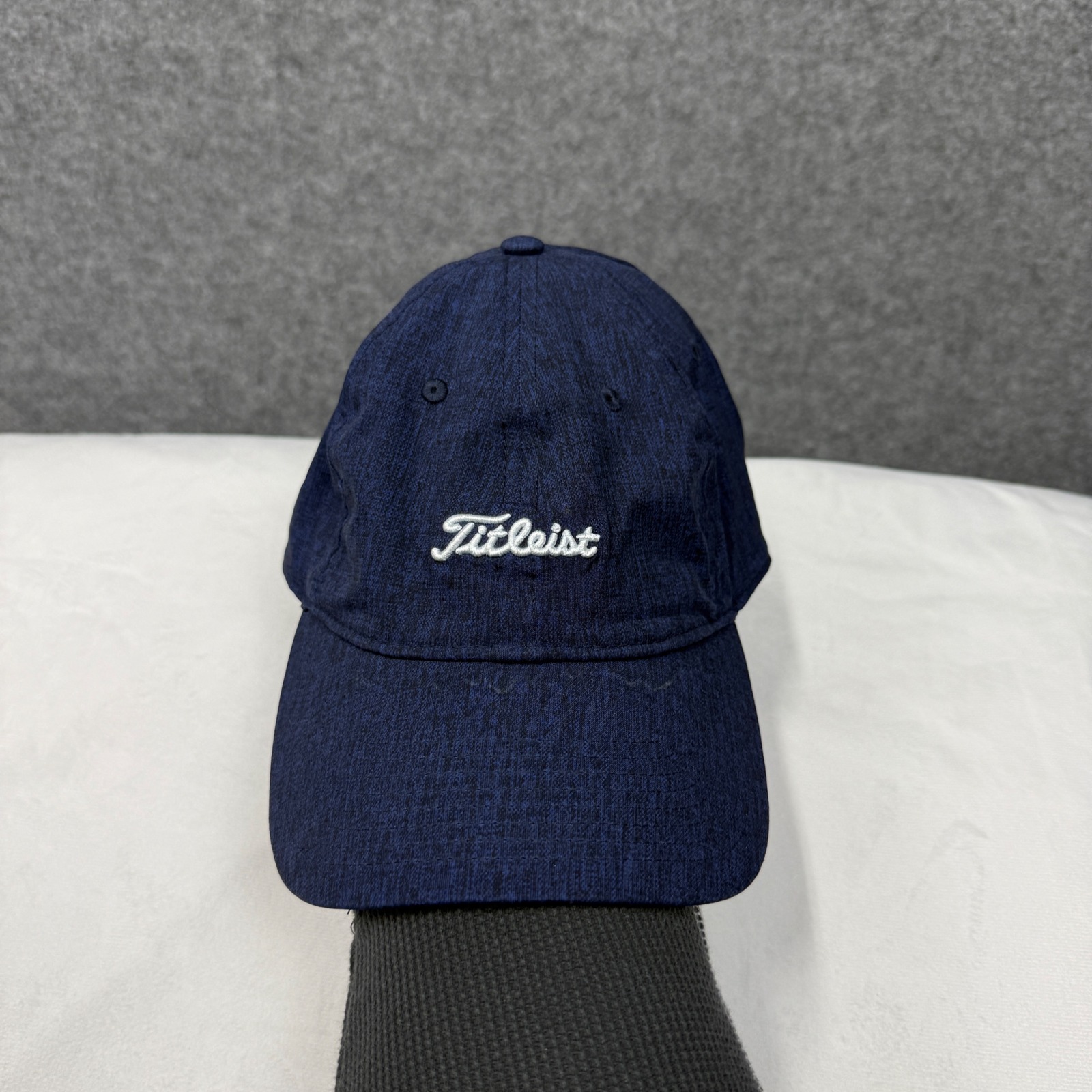 Titleist Golf Hat Mens Navy Blue Heathered Adjustable Strapback Baseball Cap